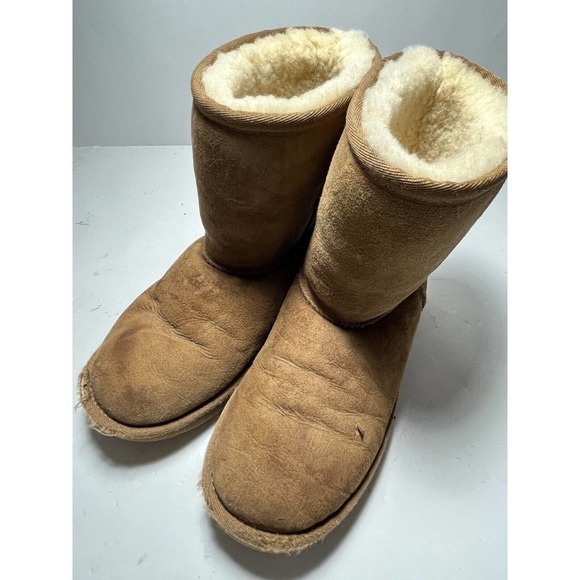 Ugg Classic Short Winter Boots Chestnut Suede Size 5 Preteen Youth Kids - Picture 4 of 9